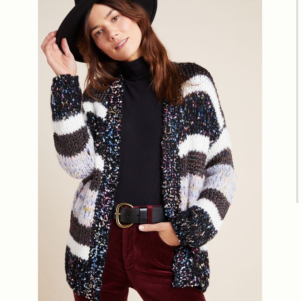 Anthropologie Heartloom Ariah Textured Cardigan, Cozy Chunky Sweater Boho Chic